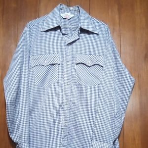 70's Ski Levi's Western Plaid Pearl snap shirt
